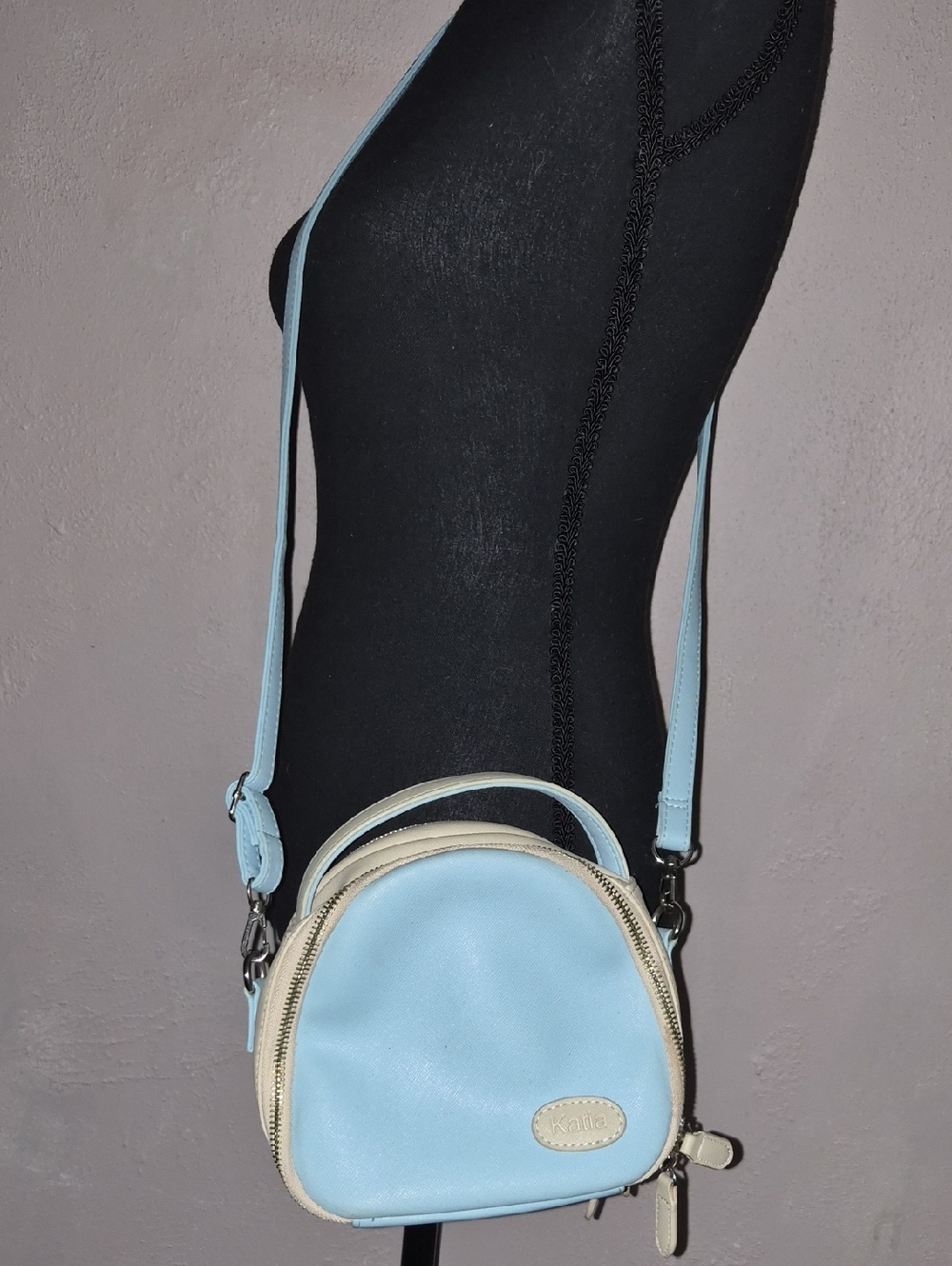 🩷Light Blue and Cream Mini Crossbody Bag